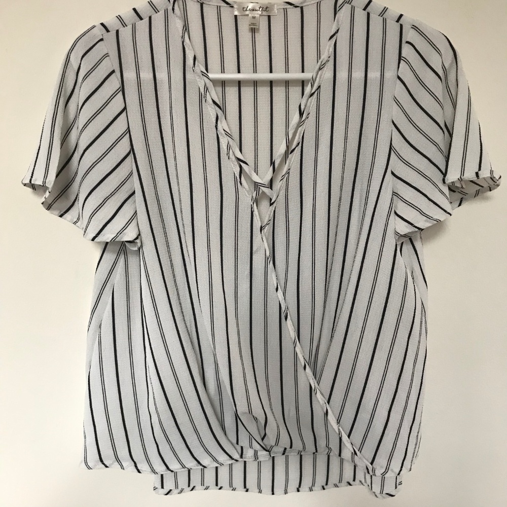 Black and White Striped Blouse